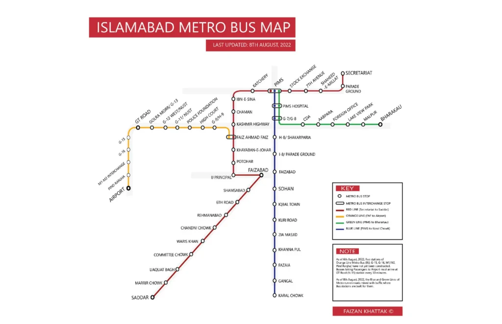 islamabad metro route map 